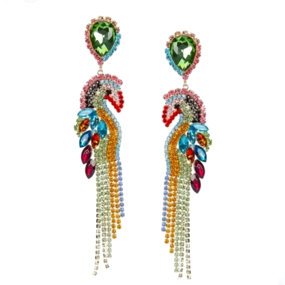 Natasha Couture Jewelry - 🔹️NATASHA🔹️ Toucan Sam Crystal Drop Earrings gorgeous tropical statement NWT